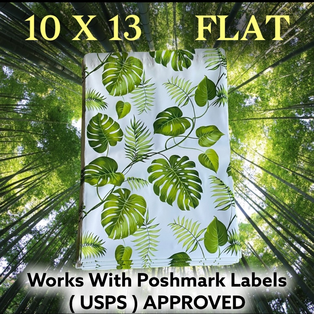 50 10X13 Leaves Poly Mailers PRICE IS FIRM WEEKEND SALE - Picture 4 of 8